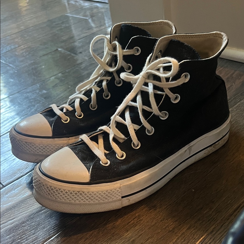 Black and White High-Top Sneakers